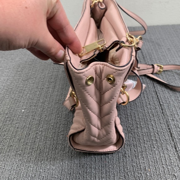 Aldo Crossbody Bag Womens Small Pink PU Faux Leather Quilted Chevron Handbag - Picture 7 of 17